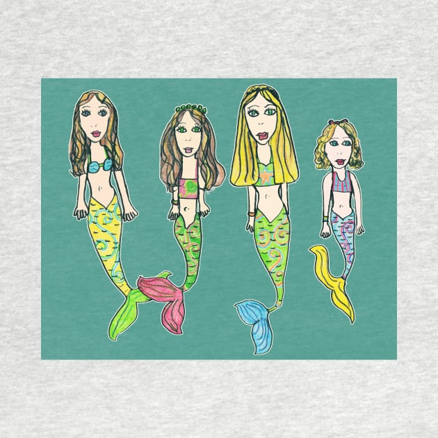 My Girls as Mermaids - Drawn by Tane (8) by micklyn